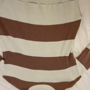Striped Brown and Cream Sweater